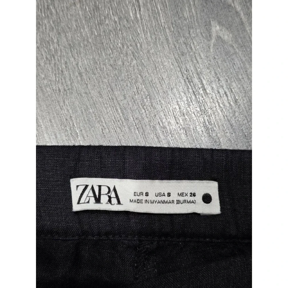 Zara Black Wide Leg Y2K Pants Trousers Small A004316